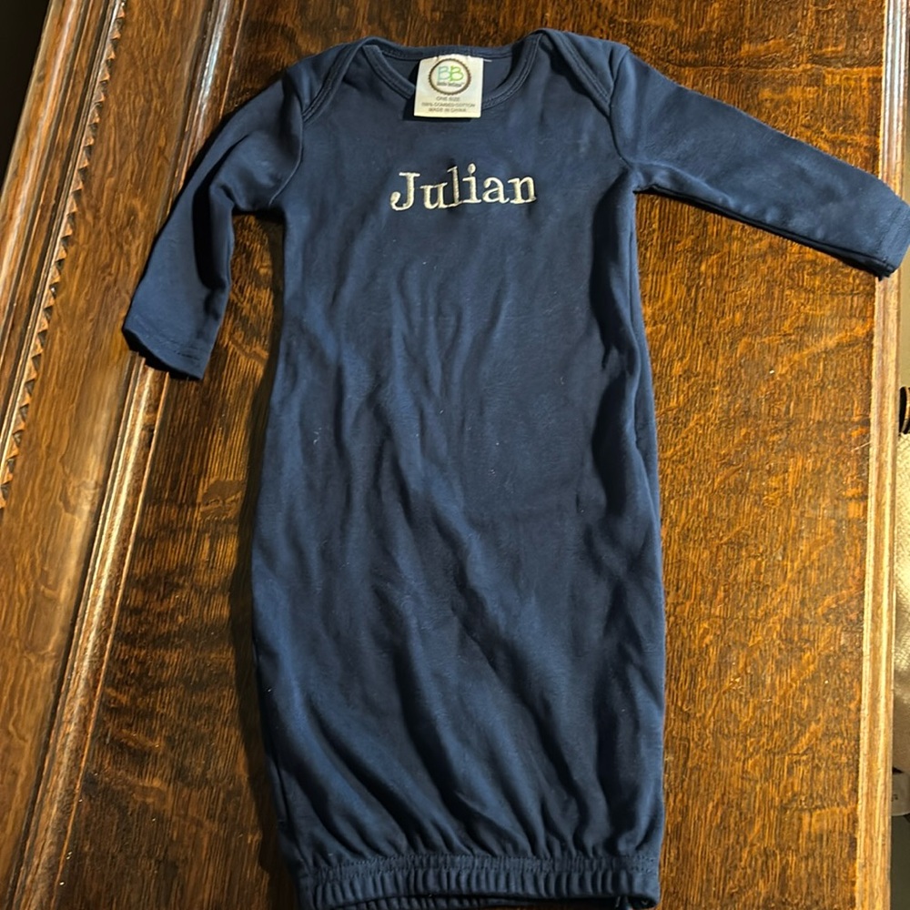 Julian embroidered baby gown never used